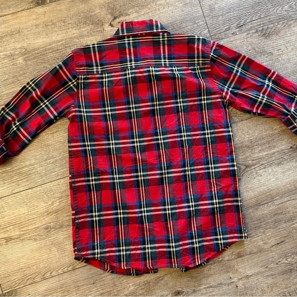 GAP Red Plaid Kids Button Down Shirt - Picture 2 of 4